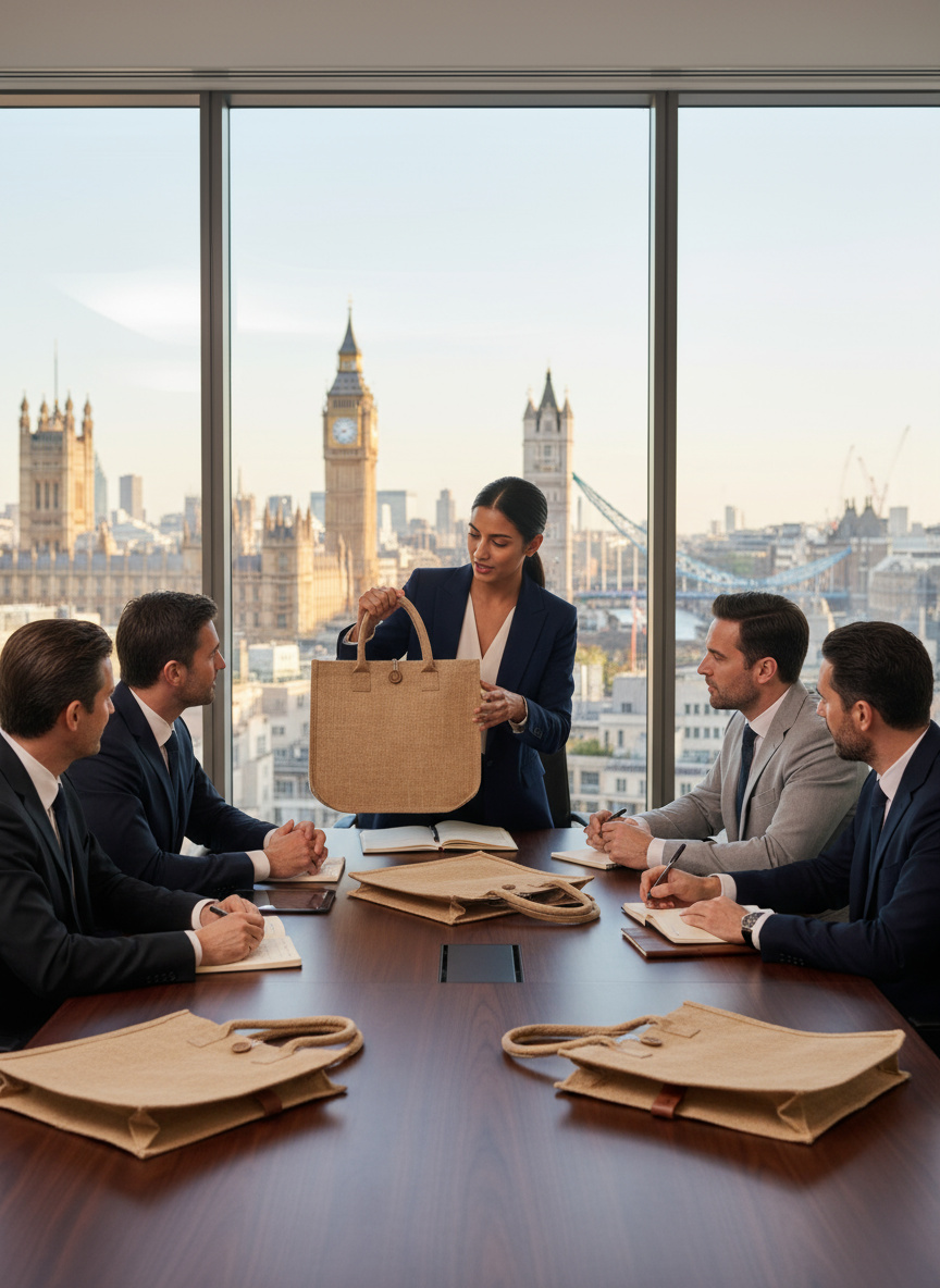 Premium cotton and jute bags wholesale collection by EarthTote, featuring eco-friendly, reusable tote bags designed for UK businesses focused on sustainable branding